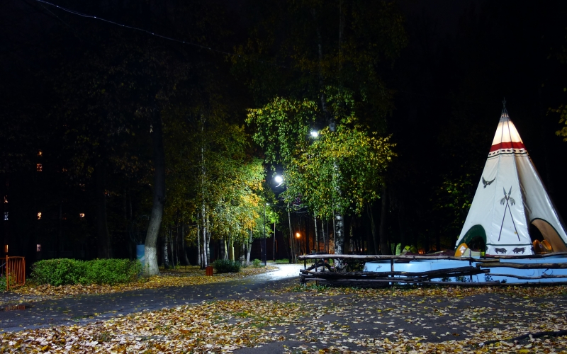 Освещение парка космонавтов в Ижевске