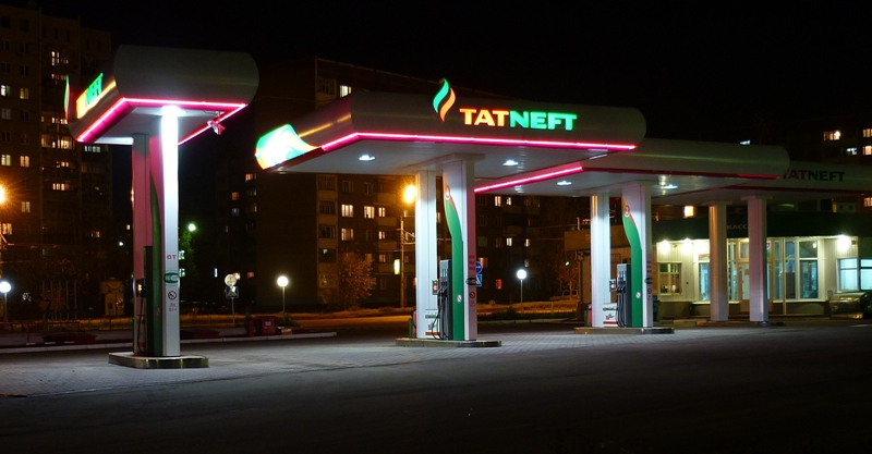 Освещение заправочной станции в Ижевске